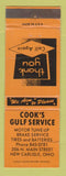 Matchbook Cover - Gulf oil gas Cook's New Carlisle PA ORANGE WEAR
