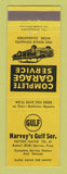 Matchbook Cover - Gulf oil gas Harvey's Patten ME