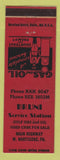 Matchbook Cover - Gulf oil gas Bruni West Nanticoke PA LAMINATED