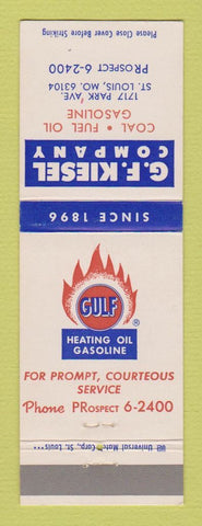 Matchbook Cover - Gulf oil gas GF Kiesey St Louis MO