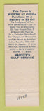 Matchbook Cover - Gulf oil gas Harvey's Patten ME GREEN