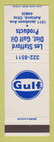 Matchbook Cover - Gulf oil gas Les Stafford Ashland OH