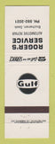 Matchbook Cover - Gulf oil gas Roger's Buchanan SK