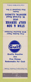 Matchbook Cover - Gulf oil gas Stan & Son Berwyn IL