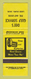 Matchbook Cover - Gulf oil gas Dee's Lake Alma SK YELLOW