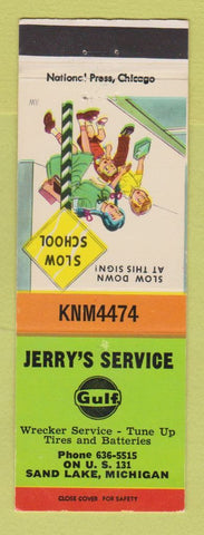 Matchbook Cover - Gulf oil gas Jerry's Sand Lake MI