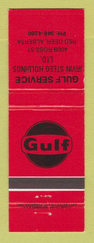 Matchbook Cover - Gulf oil gas Irvin Steeg Red Deer AB