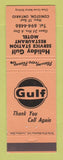 Matchbook Cover - Gulf oil gas Holiday Coniston ON