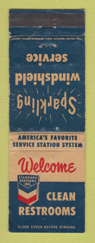 Matchbook Cover - Standard oil gas Clean Restrooms WORN