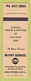 Matchbook Cover - Gulf oil gas McCoy Milk River AB