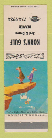 Matchbook Cover - Gulf oil gas Korn's Beaver PA
