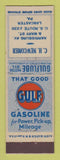 Matchbook Cover - Gulf oil gas CH Newcomer Lancaster PA LAMINATED