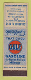 Matchbook Cover - Gulf oil gas Clarence Hess Lancaster PA LAMINATED