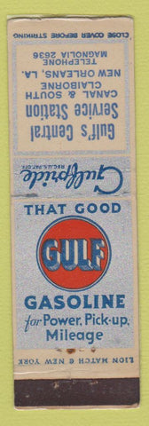 Matchbook Cover - Gulf oil gas New Orleans LA LAMINATED