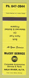 Matchbook Cover - Gulf oil gas McCoy Milk River AB YELLOW