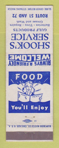 Matchbook Cover - Gulf oil gas Shook's