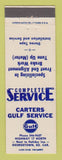 Matchbook Cover - Gulf oil gas Carter Service Georgetown SC