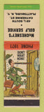 Matchbook Cover - Gulf oil gas McChesney's Plattsburg NY hillbilly