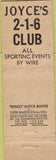 Matchbook Cover - 216 Club Chicago IL Midget