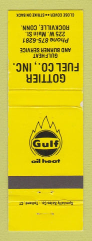 Matchbook Cover - Gulf oil gas Gottier Fuel Rockville CT WEAR