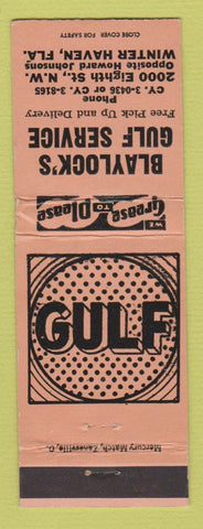 Matchbook Cover - Gulf oil gas Blaylock's Winter Haven FL WEAR