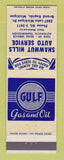 Matchbook Cover - Gulf oil gas Shawmut Hills Grand Rapids MI