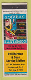 Matchbook Cover - Gulf oil gas Phil Herman Englewood NJ