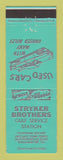 Matchbook Cover - Gulf oil gas Stryker Brothers Williamsport PA