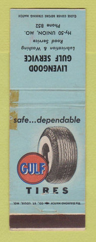 Matchbook Cover - Gulf oil gas Livengood Union MO WORN