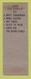 Matchbook Cover - Boston Store Women's Clothes Berea OH