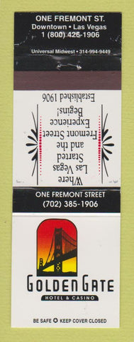 Matchbook Cover - Casino Golden Gate Hotel Las Vegas NV