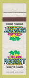 Matchbook Cover - Casino Club Regent Winnipeg MB
