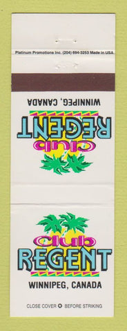 Matchbook Cover - Casino Club Regent Winnipeg MB
