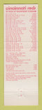 Matchbook Cover - Cincinnati Reds Baseball 1983 Schedule OH