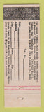 Matchbook Cover - USFL Football Chicago Blitz Schedule 1984