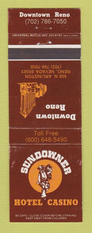 Matchbook Cover - Casino Sundowner Hotel Reno NV WEAR