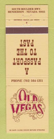 Matchbook Cover - Casino Old Vegas Henderson NV
