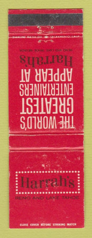 Matchbook Cover - Casino Harrah's Lake Tahoe Reno NV Red Skelton WEAR