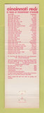 Matchbook Cover - Cincinnati Reds Baseball1981 Schedule OH