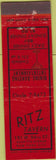 Matchbook Cover - Ritz Tavern New York City Midget