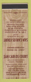 Matchbook Cover - San Carlos Court Sacramento CA