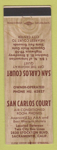 Matchbook Cover - San Carlos Court Sacramento CA