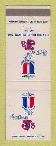 Matchbook Cover - Arthur J's Hollywood CA