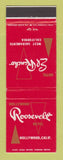 Matchbook Cover - Hollywood Roosvelt CA El Ranch Sacramento