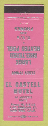 Matchbook Cover - El Castell Motel Monterey CA