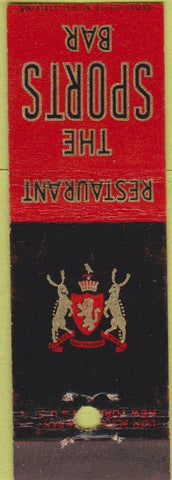 Matchbook Cover - Sports Bar Hotel Belvedere New York City Midget
