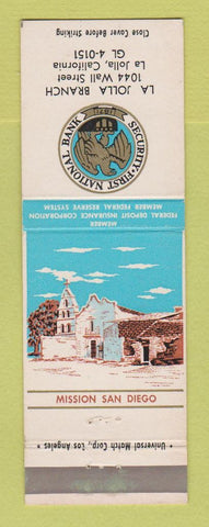 Matchbook Cover - Security First National Bank La Jolla CA
