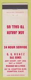 Matchbook Cover - GG Nunez Bail Bonds Compton CA