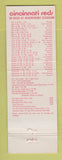 Matchbook Cover - Cincinnati Reds Baseball1982 Schedule OH