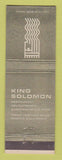 Matchbook Cover - King Solomon Restaurant Encino CA